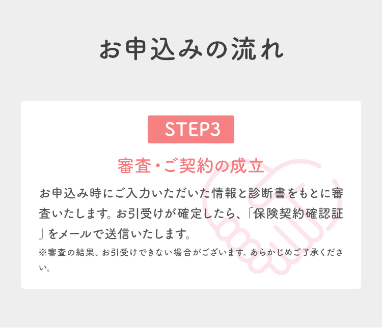 お申し込みの流れSTEP3